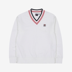 Fila White Line V-neck One-on-one - Naisten Hoodie - Valkoinen | FI-46095